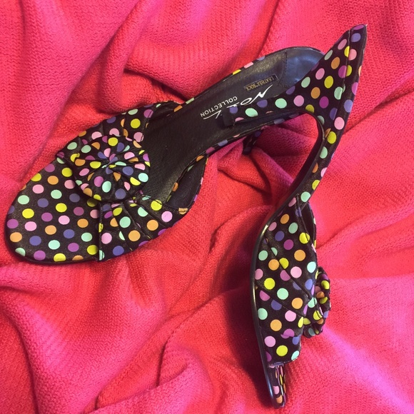 Multi-colored Polka Dot Heels ON SALE - Picture 2 of 4